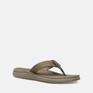 Teva Voya Leather Flip Flops Damen Grün Reduziert [IYRN96205]